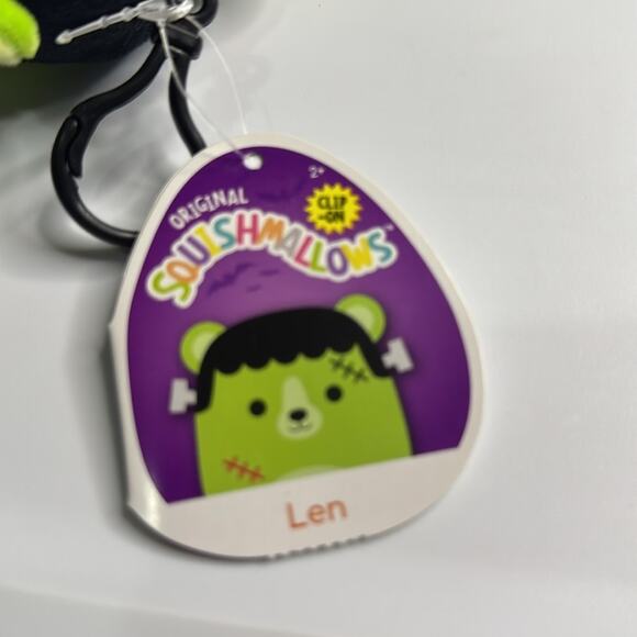 NWT 3” Len the Frankenstein Bear Squishmallow Clip Halloween Collection - Picture 3 of 3